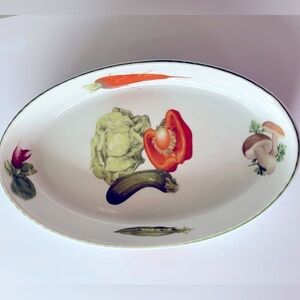 Louis Lourioux Vegetable Motif Oval Baker Serving Dish Made in France Po…